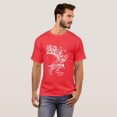 Handgetekende Kerstman met Cadeaus T-shirt (Voorkant volledig)