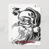 Handgetekende kerstman  Vrolijk kerstfeest Briefkaart (Voorkant / Achterkant)