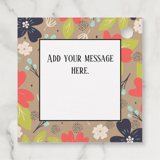 Handgetekende Kerstmis met de rode witte marine va Bedankjes Labels (Achterkant)