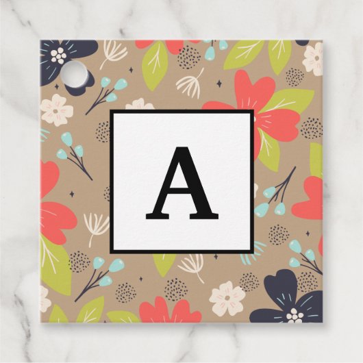 Handgetekende Kerstmis met de rode witte marine va Bedankjes Labels (Voorkant)