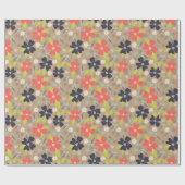 Handgetekende Kerstmis met de rode witte marine va Cadeaupapier (Vlak)