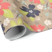 Handgetekende Kerstmis met de rode witte marine va Cadeaupapier (Rol Hoek)