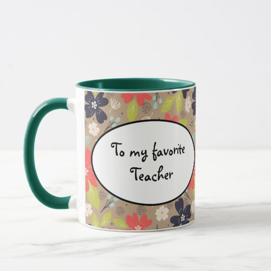 Handgetekende Kerstmis met de rode witte marine va Mok (Links)