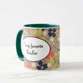 Handgetekende Kerstmis met de rode witte marine va Mok (Voorkant links)