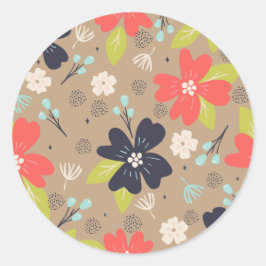 Handgetekende Kerstmis met de rode witte marine va Ronde Sticker