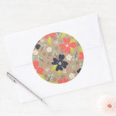 Handgetekende Kerstmis met de rode witte marine va Ronde Sticker (Envelop)