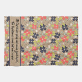 Handgetekende Kerstmis met de rode witte marine va Theedoek (Horizontaal)