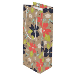 Handgetekende Kerstmis met de rode witte marine va Wijn Cadeautas