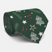 Handgetekende Kerstmis Stijlvolle stropdas (Opgerold)