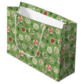 Handgetekende kerstornament grote cadeautas (Voorkant Gekanteld)