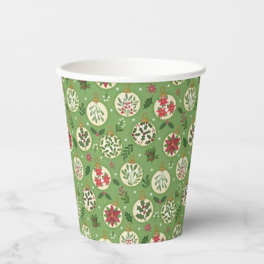 Handgetekende kerstornament papieren bekers (Voorkant)