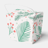 Handgetekende kerstpine Branches Green Red White Bedankdoosjes (Achterkant)
