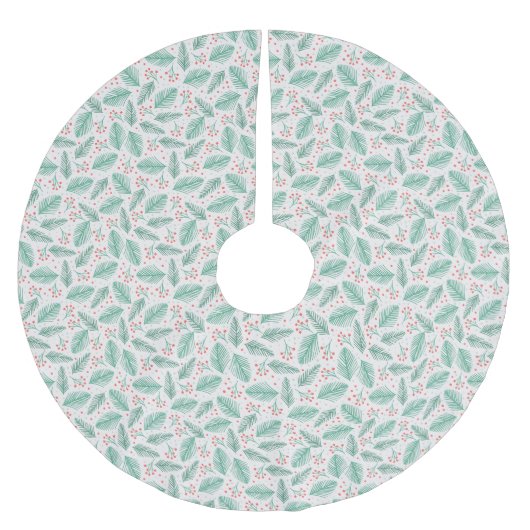 Handgetekende kerstpine Branches Green Red White Kerstboom Rok (Voorkant)