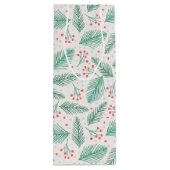 Handgetekende kerstpine Branches Green Red White Wijn Cadeautas (Achterkant)
