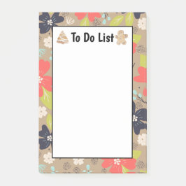 Handgetekende kerstpunctie rood om lijst te doen post-it® notes