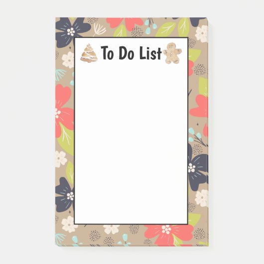 Handgetekende kerstpunctie rood om lijst te doen post-it® notes (Voorkant)