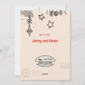 Handgetekende kerstvakantie Kaart (Achterkant)