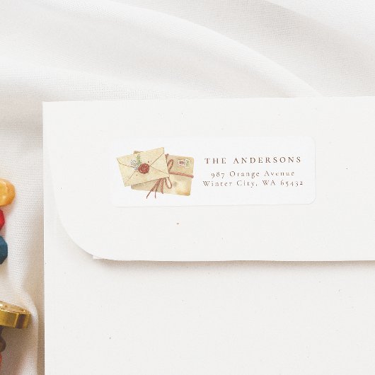 Handgetekende Kerstvakantie Mail Schattigee famili Etiket