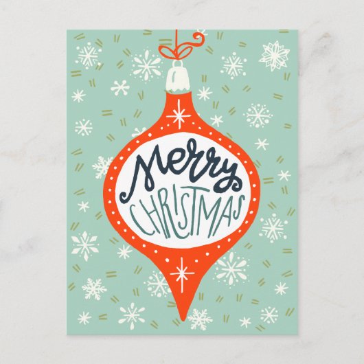 Handgetekende Kerstversiering Feestdagenkaart (Voorkant)