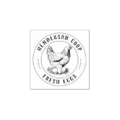  handgetekende kippenillustratie Fresh Egg Rubberstempel (Afrduk)