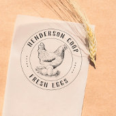  handgetekende kippenillustratie Fresh Egg Rubberstempel