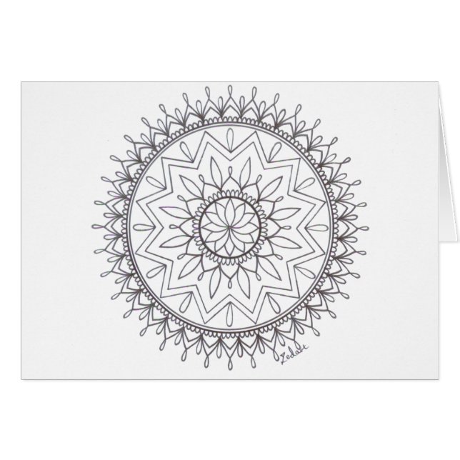 Handgetekende kleur in Mandala-ontwerp (Voorkant Horizontaal)