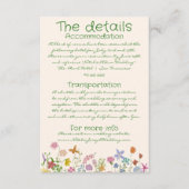 Handgetekende Kleurrijke Wilde Bloem Huwelijksdeta Informatiekaartje (Voorkant)