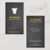 HANDGETEKENDE KOE LOGO 2 voor restaurants, chef-ko Visitekaartje (Voorkant / Achterkant)