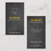 HANDGETEKENDE KOE LOGO voor restaurants, chef-koks Visitekaartje (Voorkant / Achterkant)