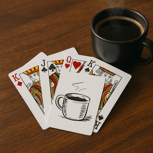 Handgetekende koffiemok schets Minimalistisch Pokerkaarten
