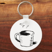 Handgetekende koffiemok schets minimalistisch sleutelhanger (Voorkant)