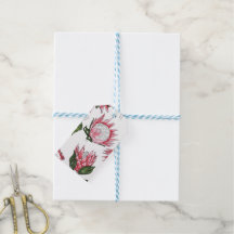 Handgetekende koning proteas op White gift Labels 