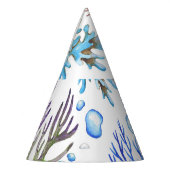 Handgetekende koralen: onderwater zee. feesthoedjes (Links)