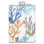 Handgetekende koralen: onderwater zee. heupfles (Achterkant)