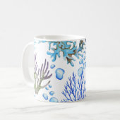 Handgetekende koralen: onderwater zee. koffiemok (Voorkant links)