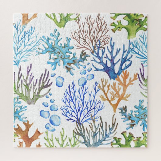 Handgetekende koralen: onderwater zee. legpuzzel (Verticaal)