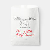 Handgetekende kousen Merry Little Baby shower Bedankzakje (Voorkant)