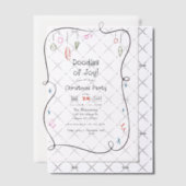 Handgetekende krabbel speels doodle kerstfeest vellum uitnodigingen (Offset (Uitnodiging))