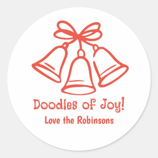 Handgetekende krabbel speelse doedel vakantie guns ronde sticker (Voorkant)