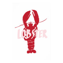 Handgetekende kreeft met handgeschreven tekst