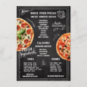 Handgetekende krijtbord Pizza Restaurant Menu (Achterkant)