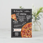 Handgetekende krijtbord Pizza Restaurant Menu (Staand voorkant)