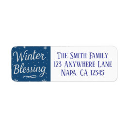 Handgetekende krijtstijl typografie Christmas Blue Etiket