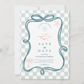 Handgetekende Kusttrouwdag Save The Date (Voorkant)
