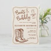 Handgetekende laarzen & bubbelig Western Vrijgezel Kaart (Staand voorkant)
