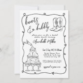 Handgetekende laarzen en bubbelig Vrijgezellenfees Kaart (Voorkant)