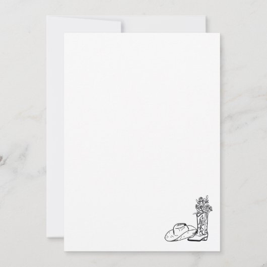 Handgetekende laarzen en bubbelig Vrijgezellenfees Kaart (Achterkant)