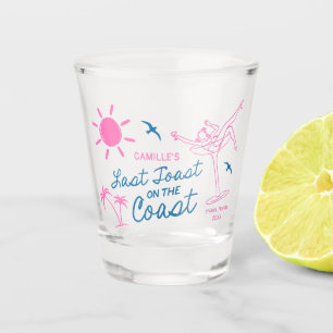 Handgetekende laatste toast bachelorette shot glas