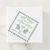 Handgetekende Laatste toast kust Groene Bacheloret Bedankjes Labels (In situ)