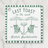 Handgetekende Laatste toast kust Groene Bacheloret Bedankjes Labels (Voorkant)